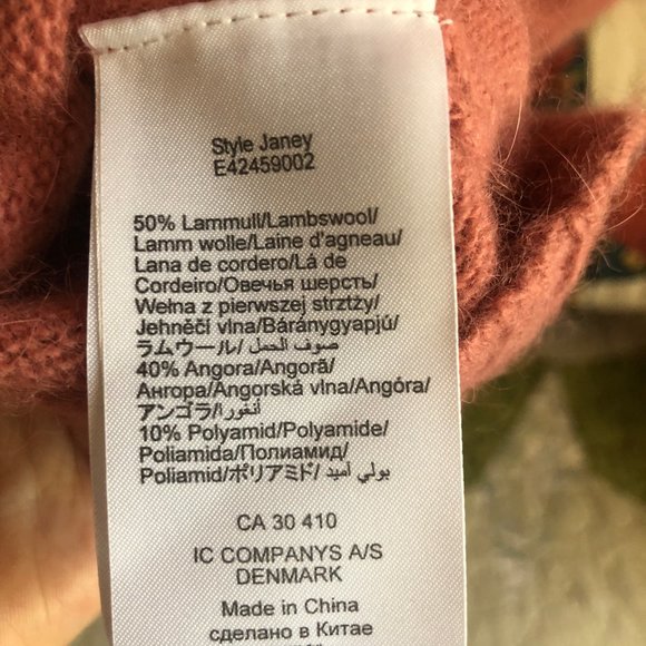 PART TWO Wide Neck Wool/Angola Sweater - XS - Dusty Rose - Picture 4 of 4